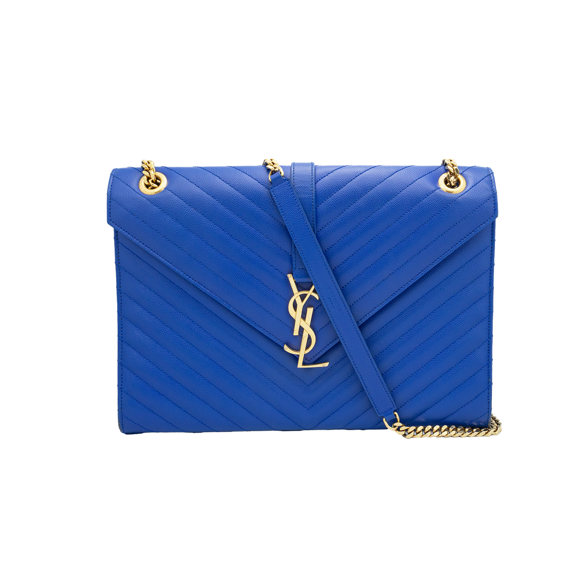 Yves Saint Laurent Chevron -Quilted Royal Blue
