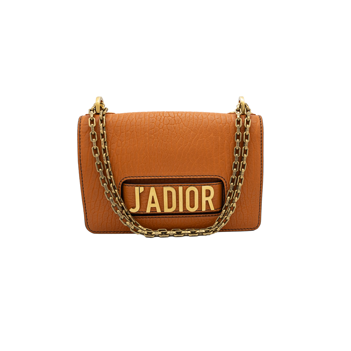 Dior J'Adior Chain Flap Orange Leather Shoulder Bag Dior