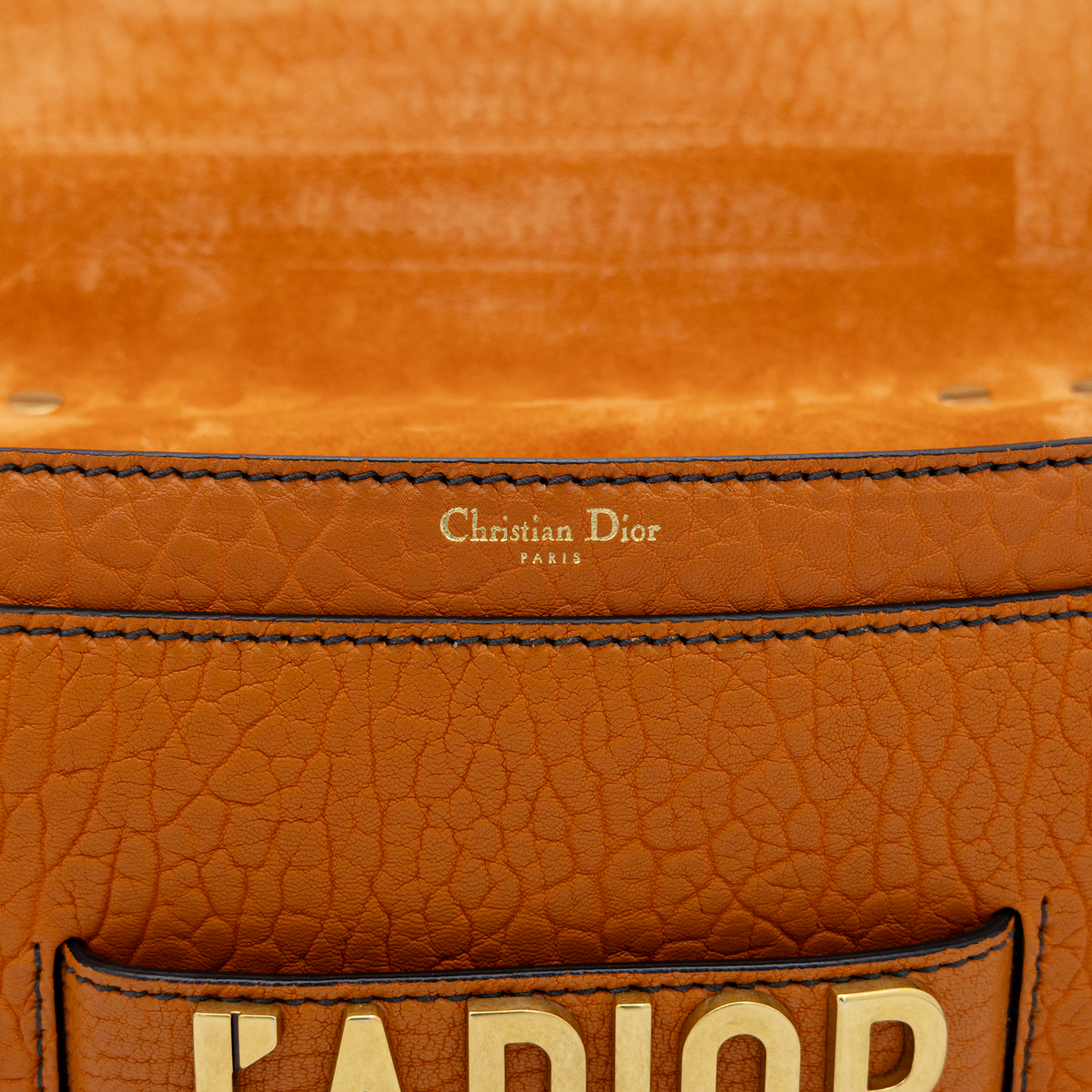 Dior J'Adior Chain Flap Orange Leather Shoulder Bag Dior