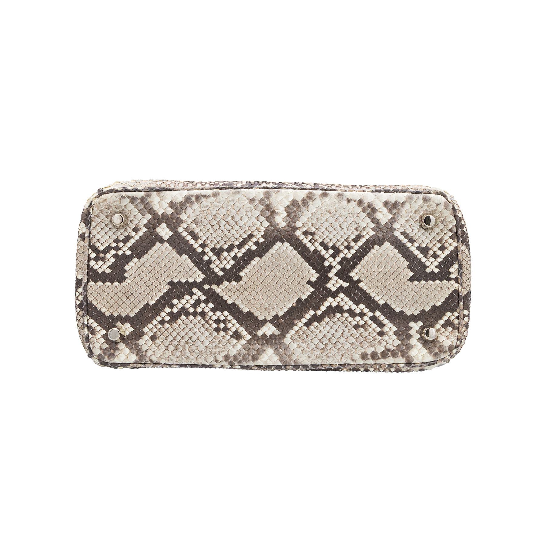 Dior Beige Python Medium Be Dior Flap Top Handle Bag