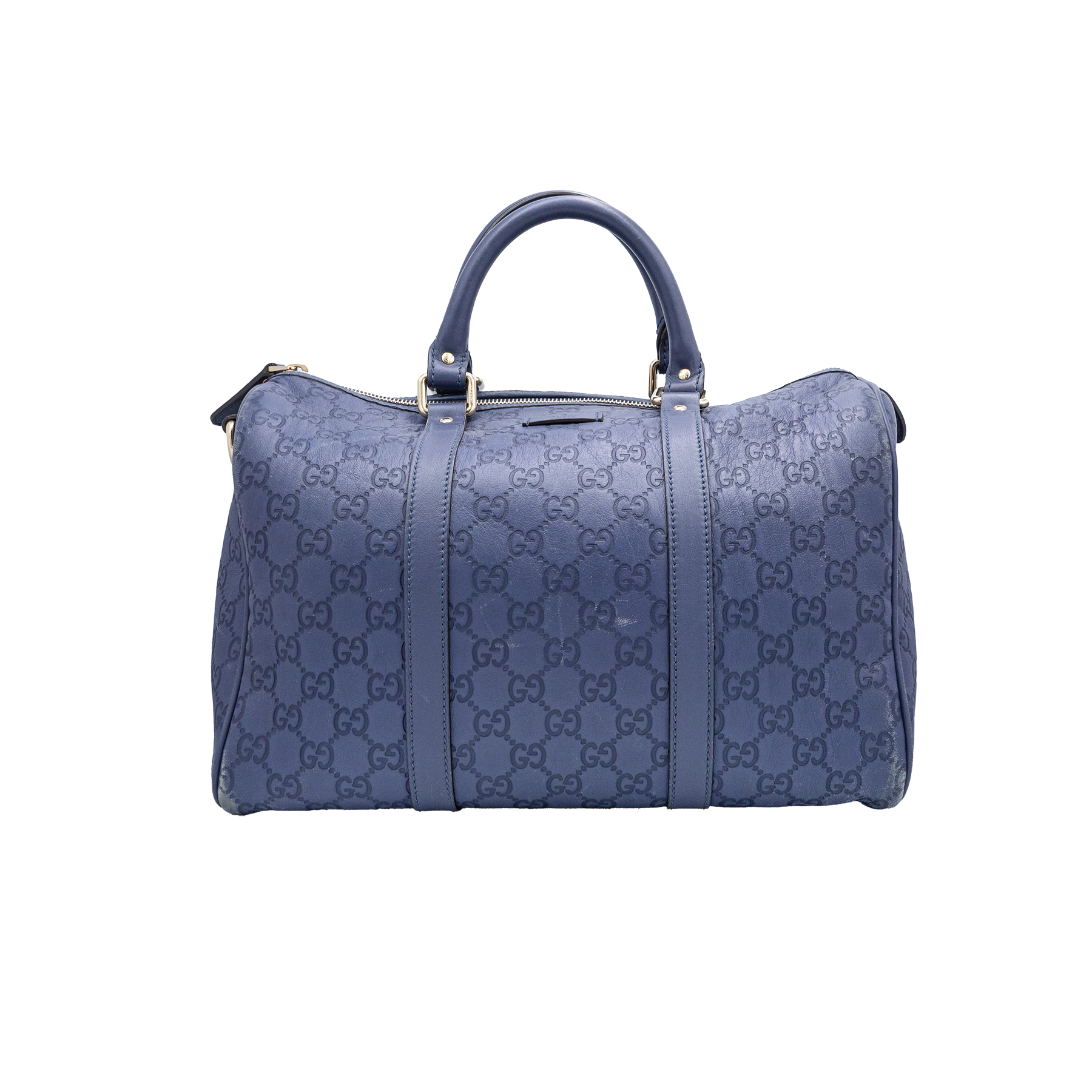 Gucci Navy Blue Guccissima Leather Medium Joy Boston Bag My Store