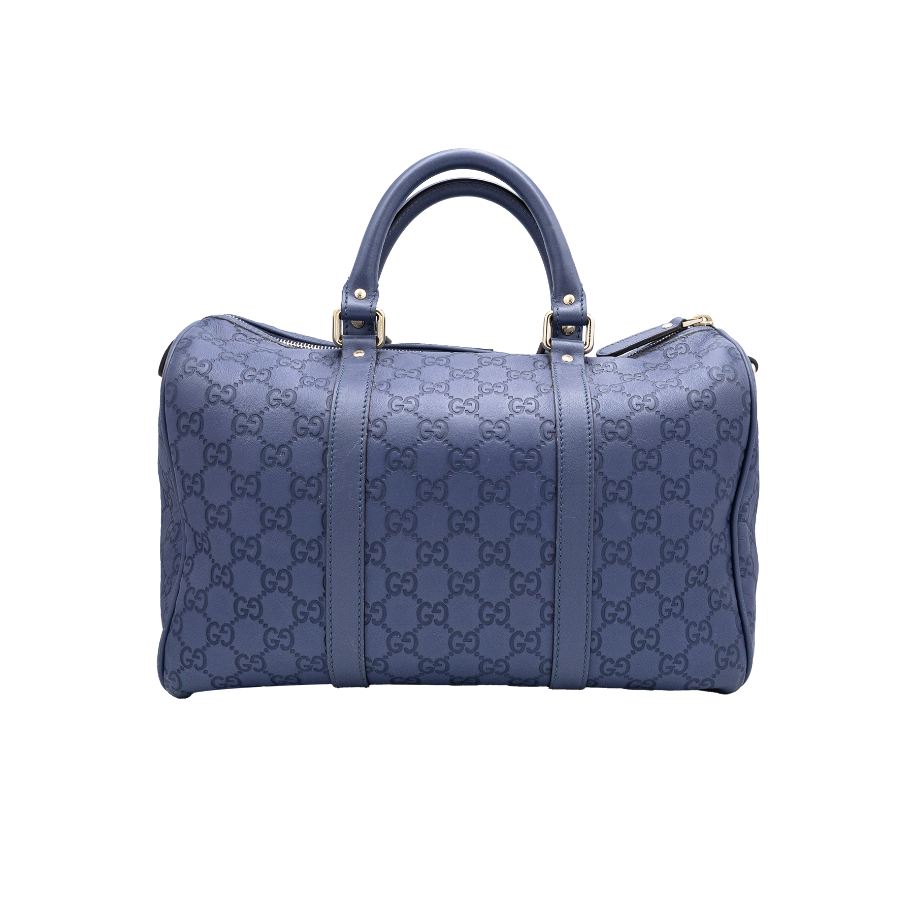 Gucci Navy Blue Guccissima Leather Medium Joy Boston Bag My Store