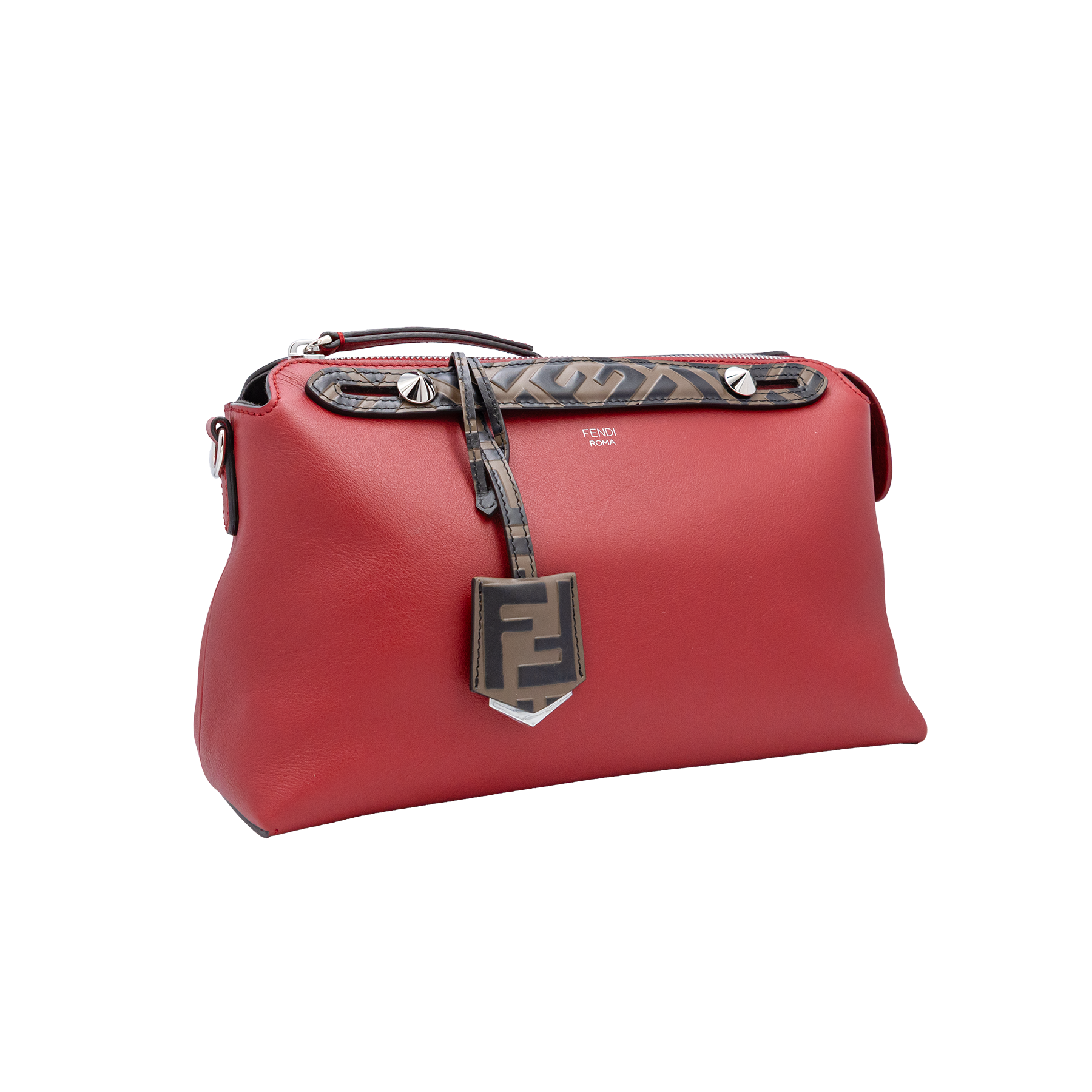 Fendi Medium By the Way Leather shoulder Bag in red