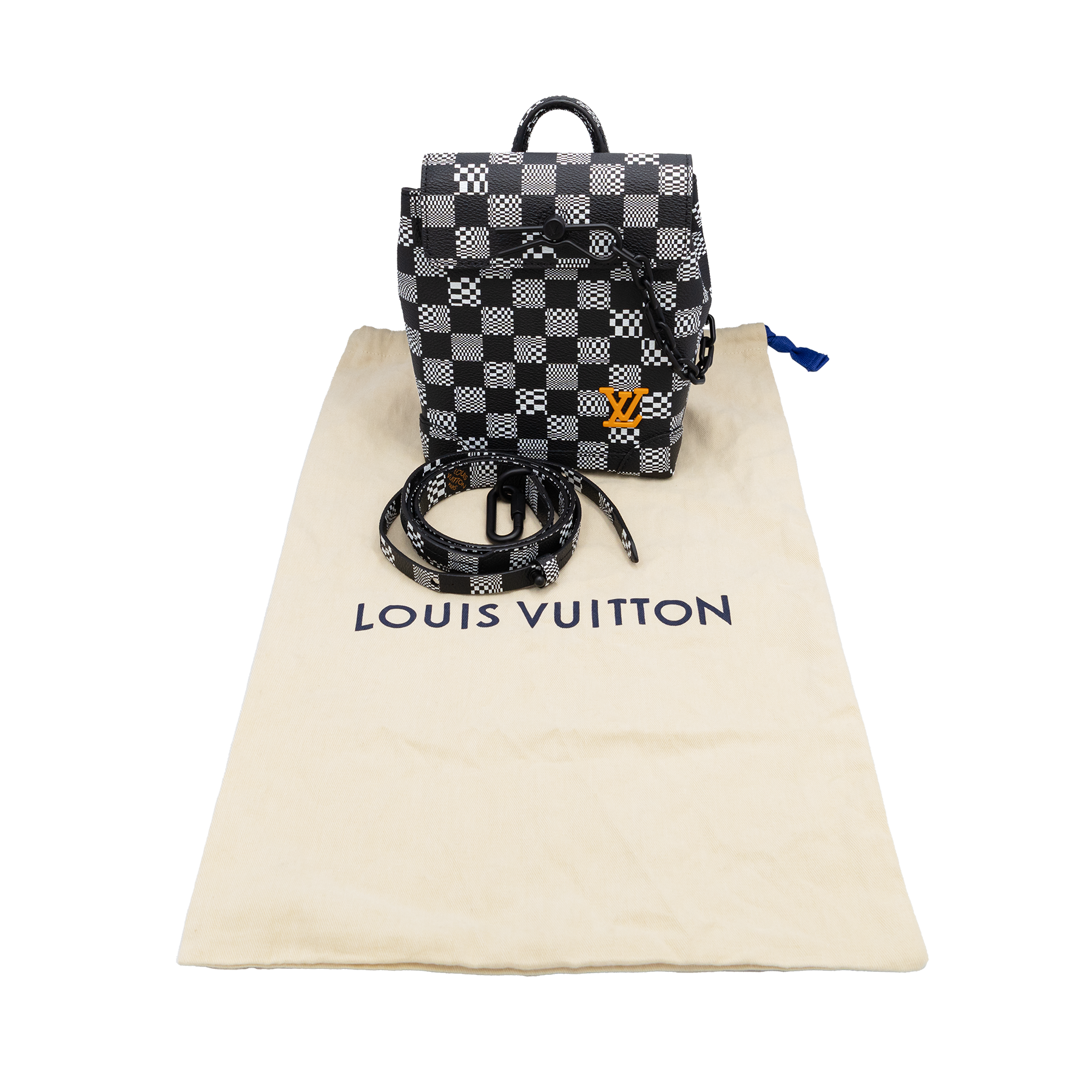 Louis Vuitton BN Black and White Damier Distorted Steamer XS Bag My Store