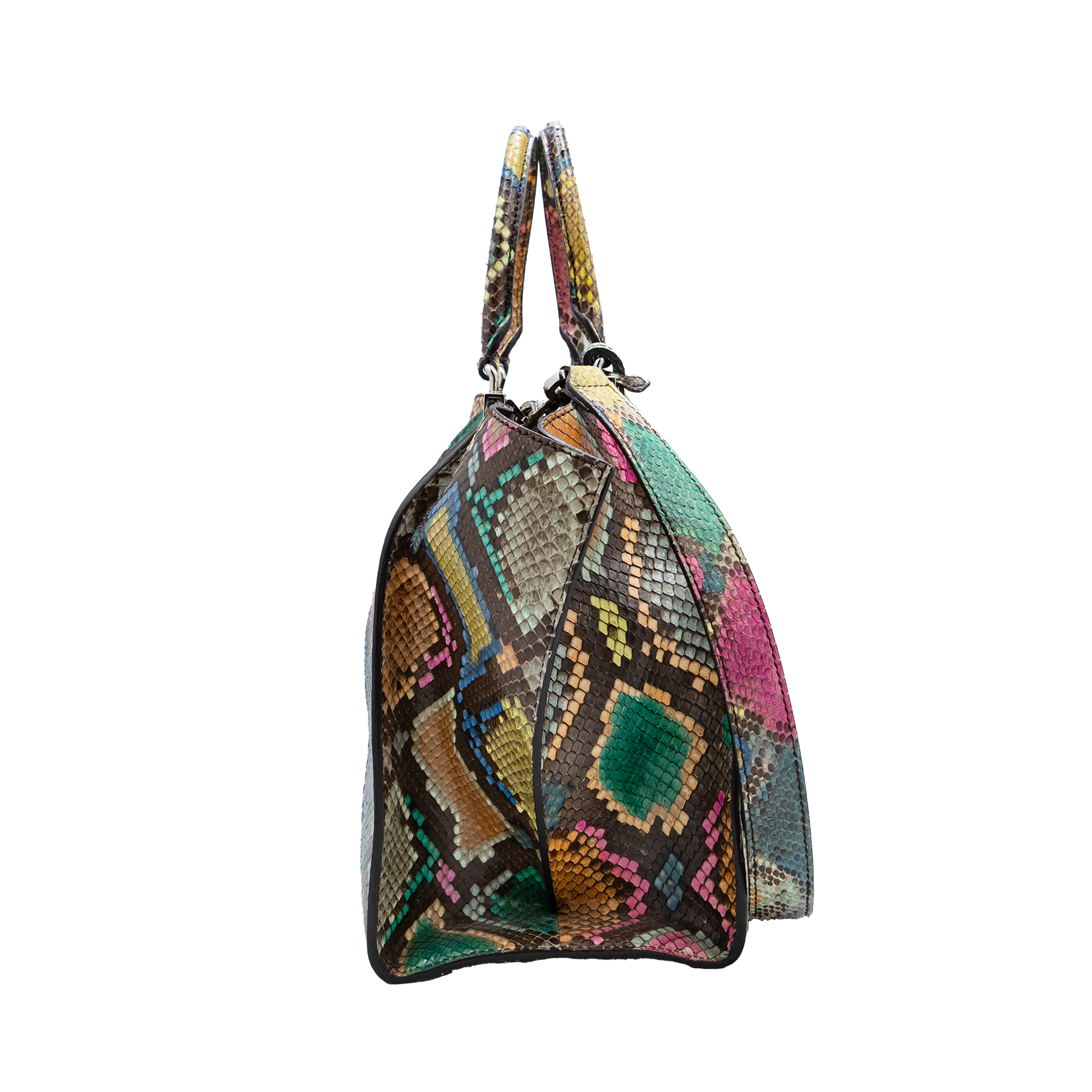 FENDI 3JOURS SMALL MULTICOLOR PYTHON AND LEATHER TOTE BAG 8BH879 5QF 168 0501 My Store