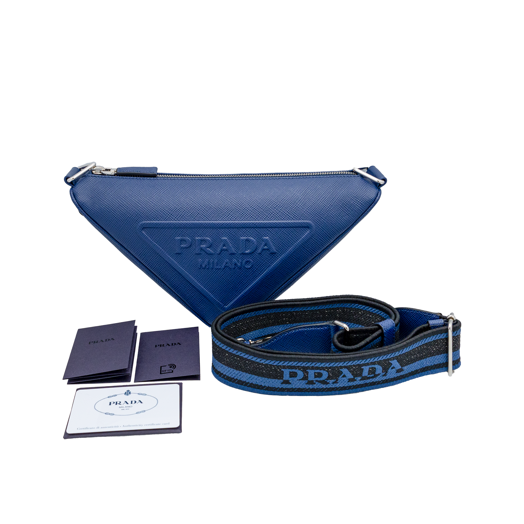 Prada Saffiano Cuir Logo Triangle Bag (for Men) My Store