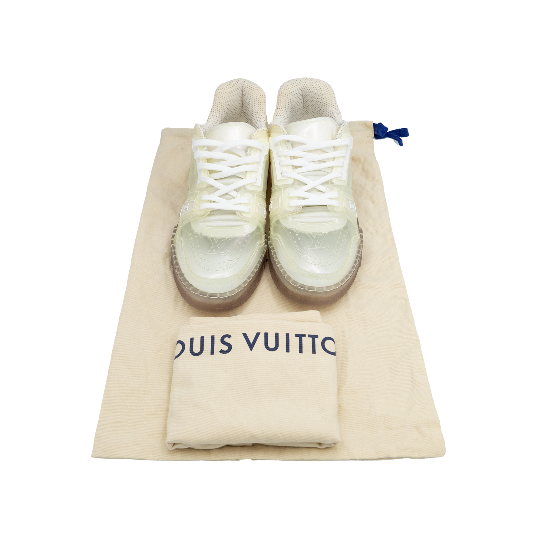Louis Vuitton Transparent Monogram PVC Trainer Sneakers - Unworn My Store