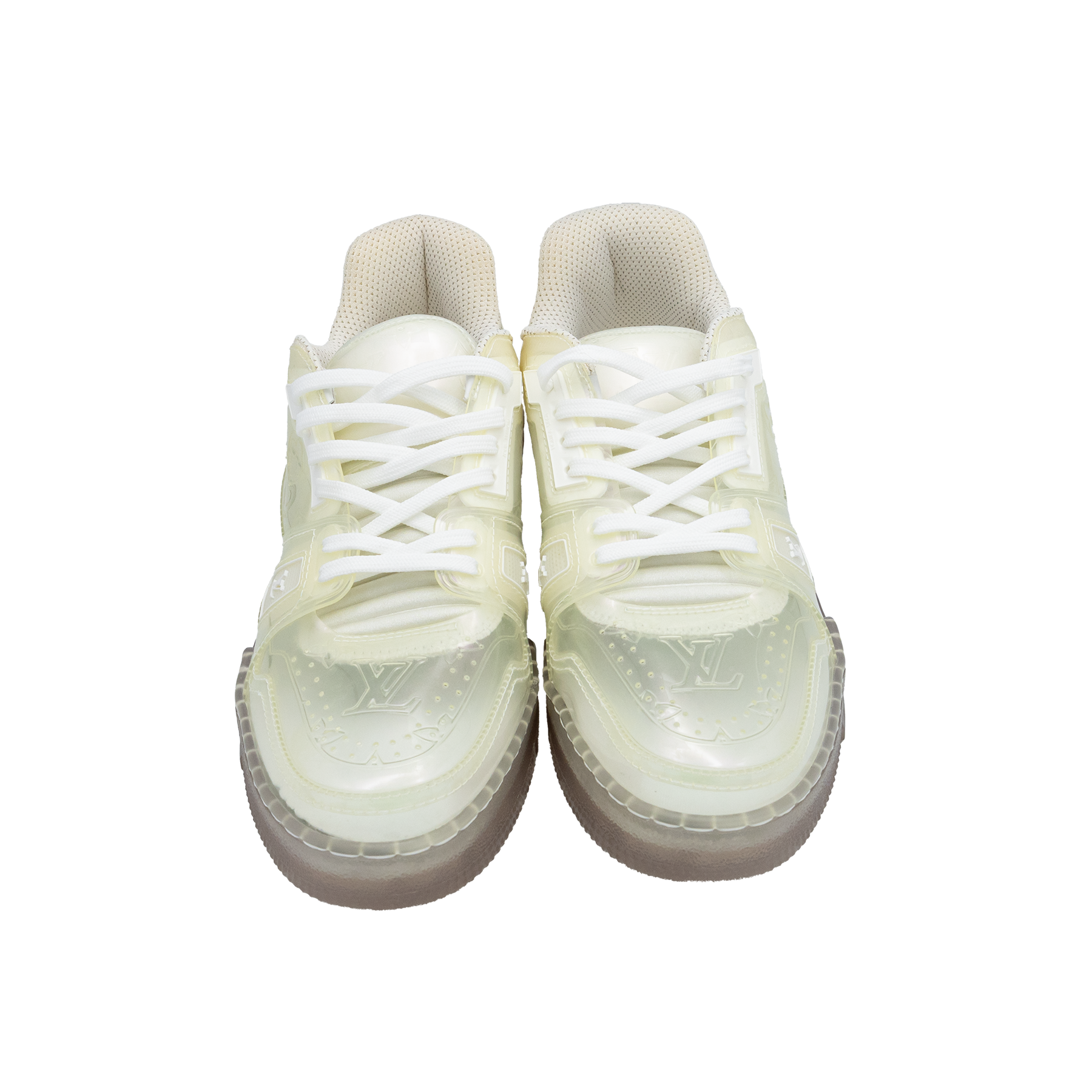 Louis Vuitton Transparent Monogram PVC Trainer Sneakers - Unworn My Store