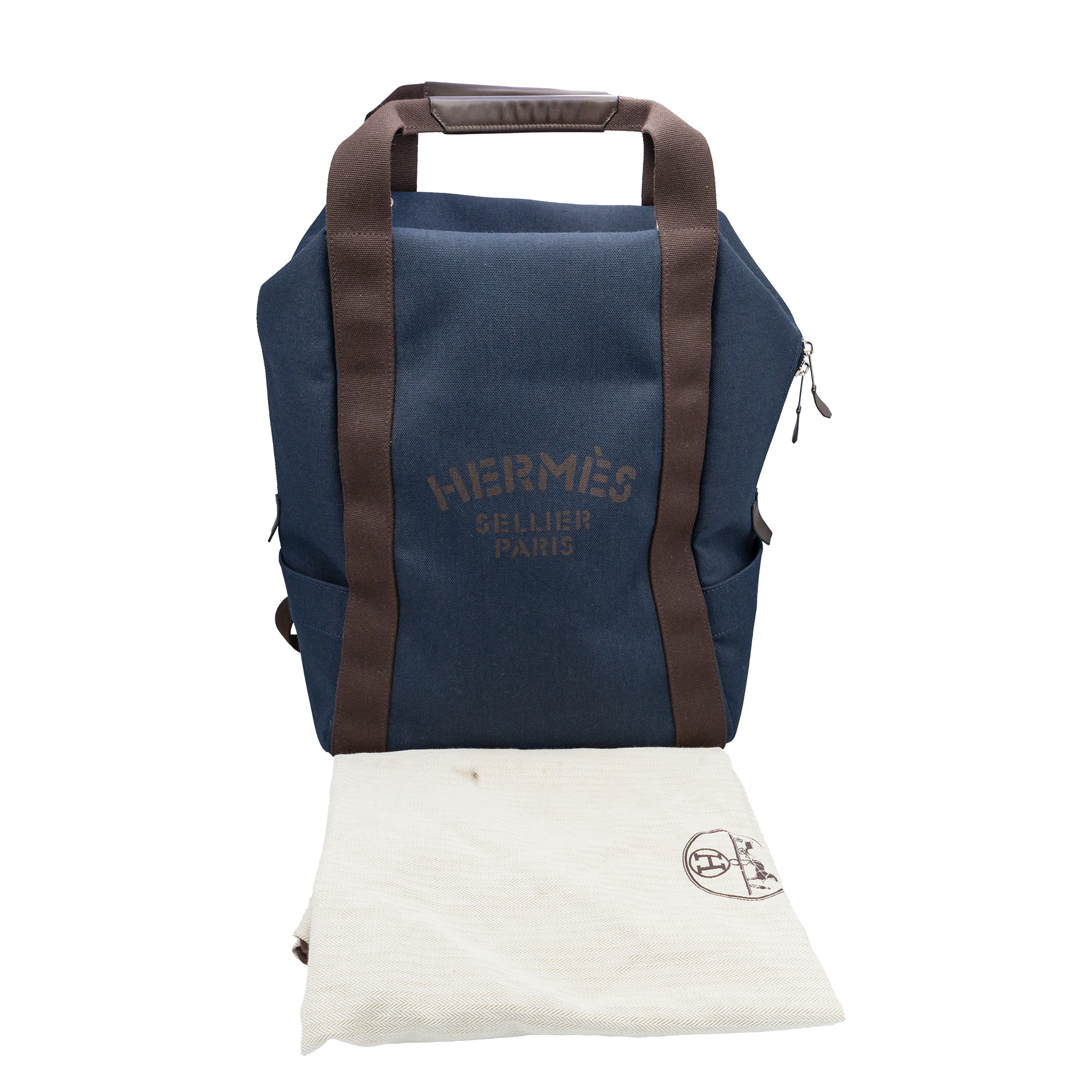 Hermes Bicolor Toile Groom School Backpack Bag My Store