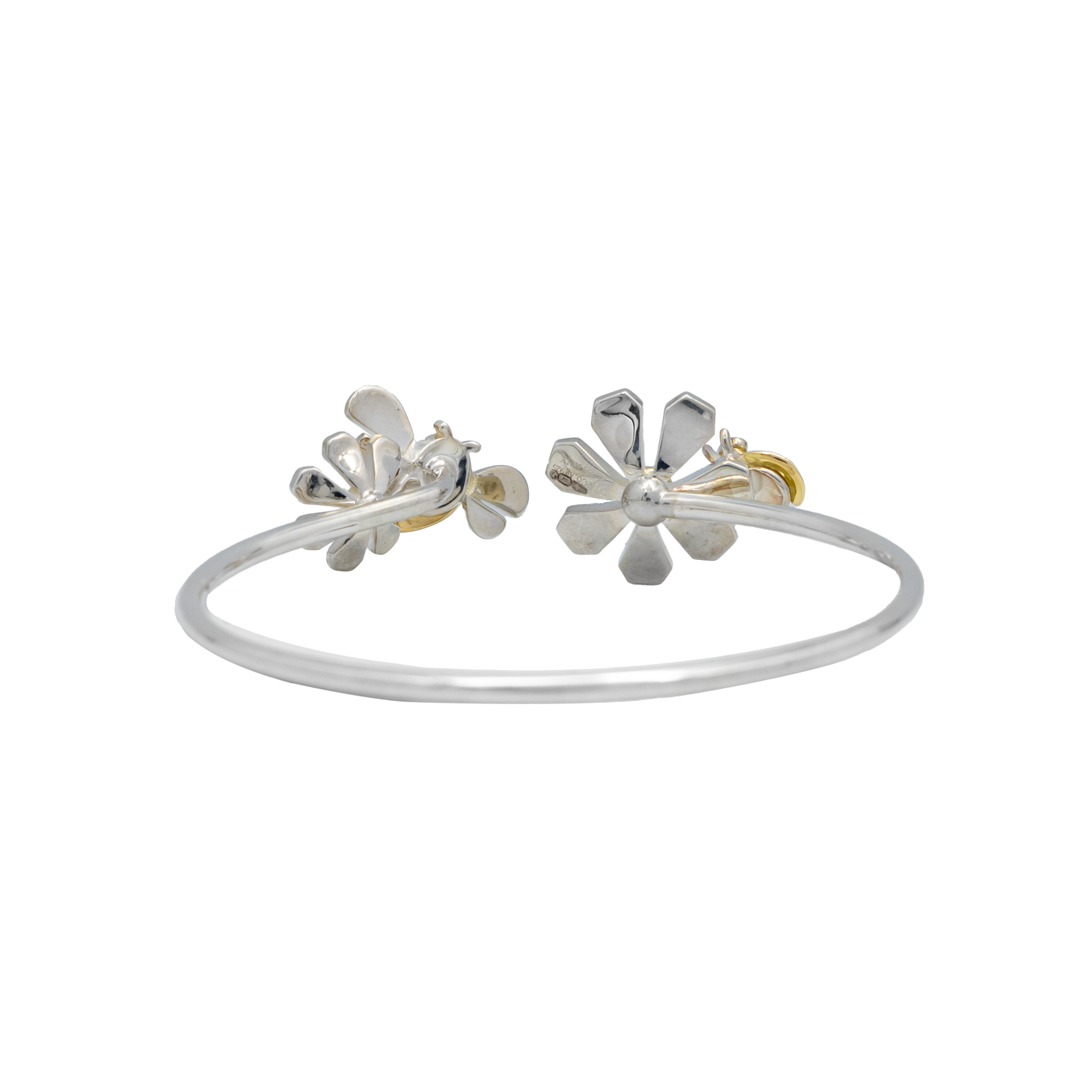 Tiffany & Co. - Return to Tiffany Love Bugs ladybug flower bangle in sterling silver and 18k gold