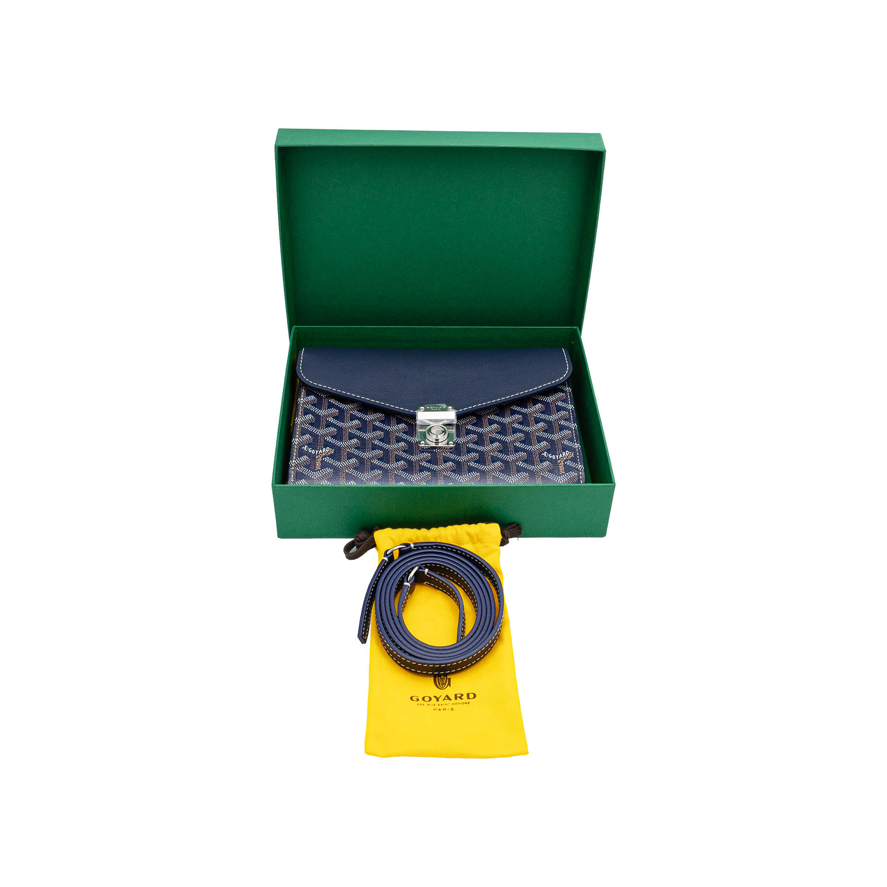 Goyard Pochette Chypre in Navy Blue - New UNWORN Full Set