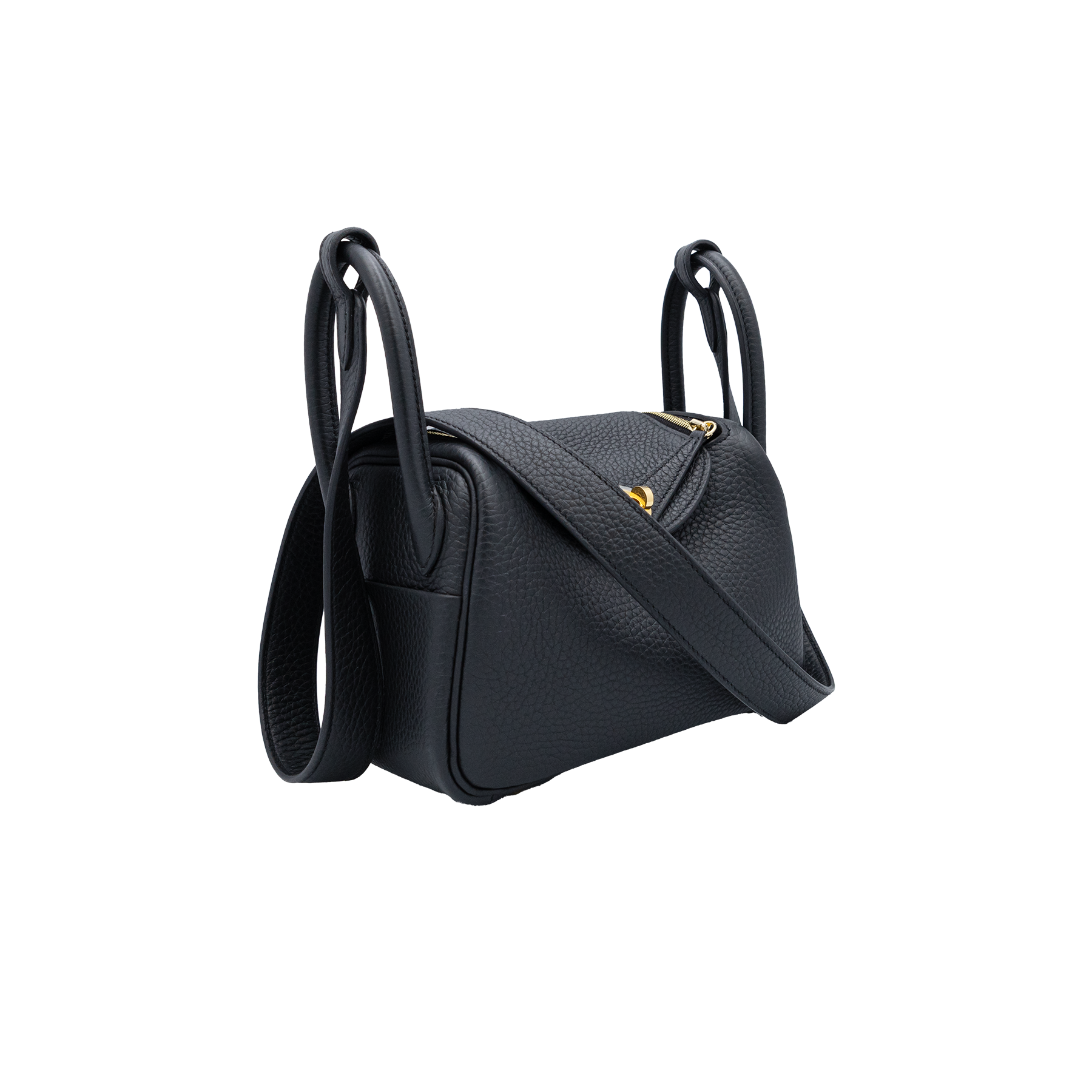 Hermes Lindy Mini II Taurillon Clemence 89 Noir - 2025 As New