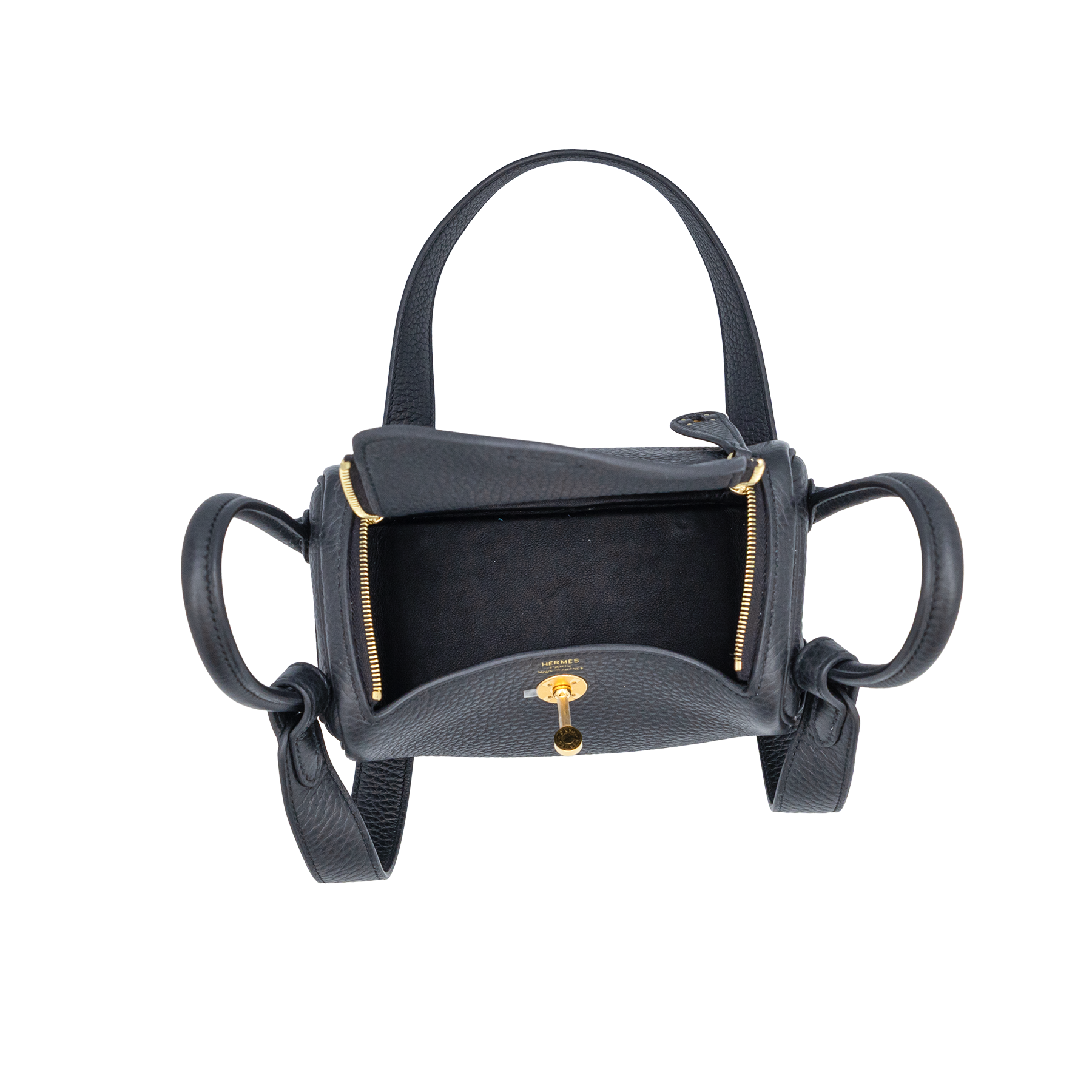 Hermes Lindy Mini II Taurillon Clemence 89 Noir - 2025 As New