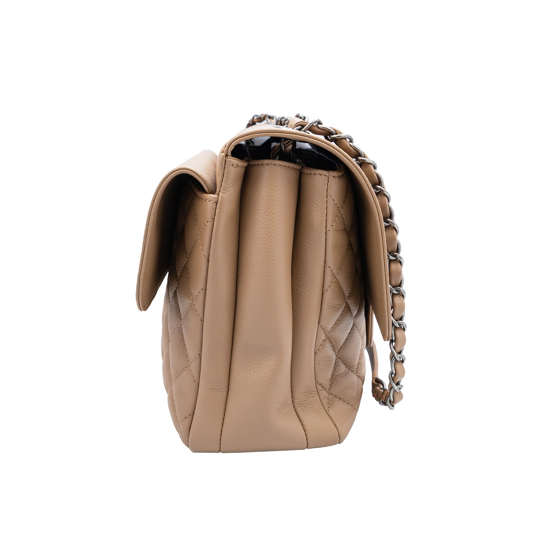 Chanel Taupe Grained Calfskin Quilted All About Flap Bag