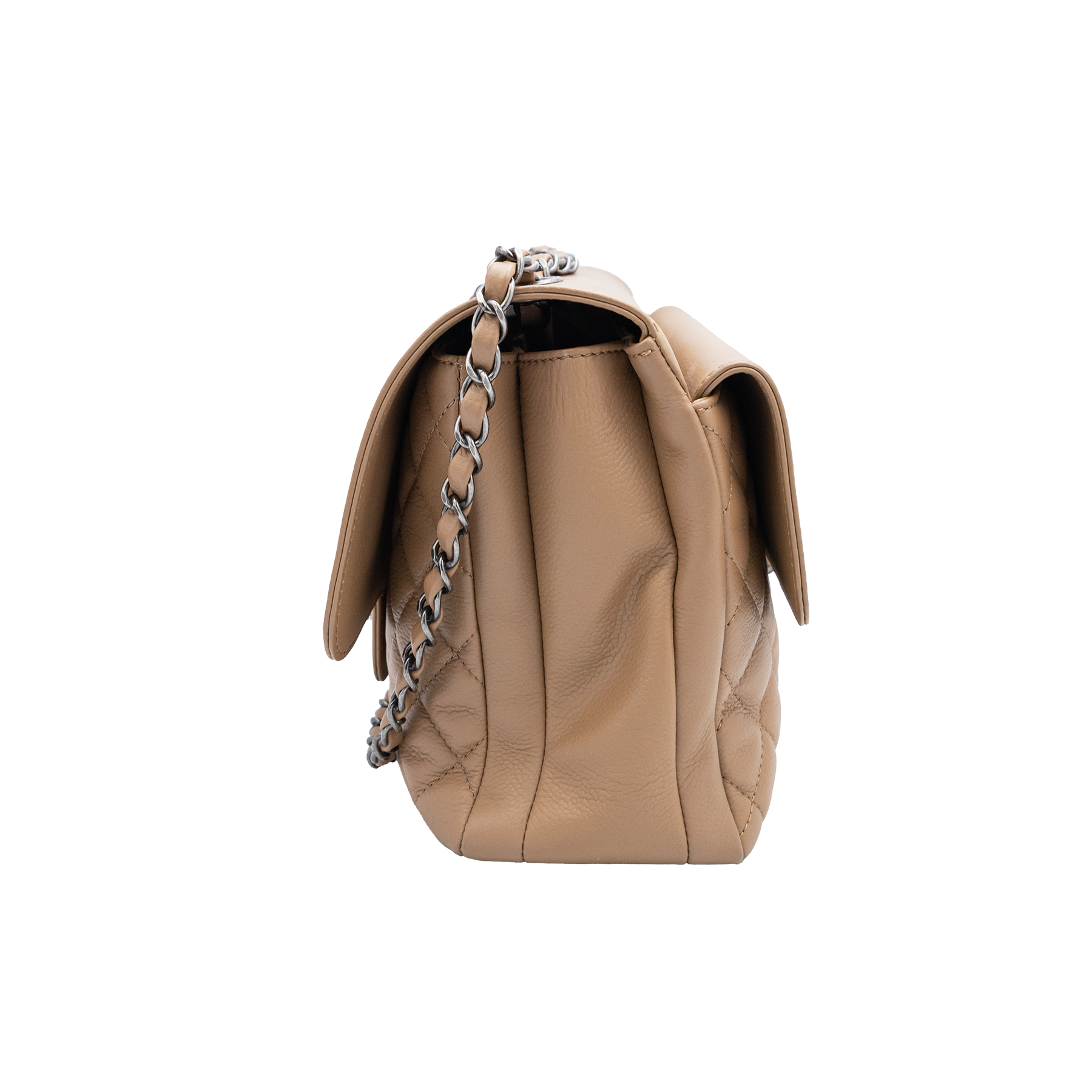 Chanel Taupe Grained Calfskin Quilted All About Flap Bag