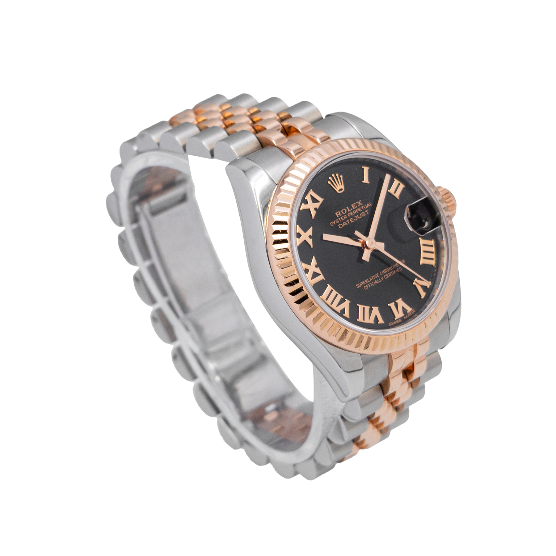 Rolex Datejust 31mm 178271-0006 Black Roman Dial Everose Gold - 2017
