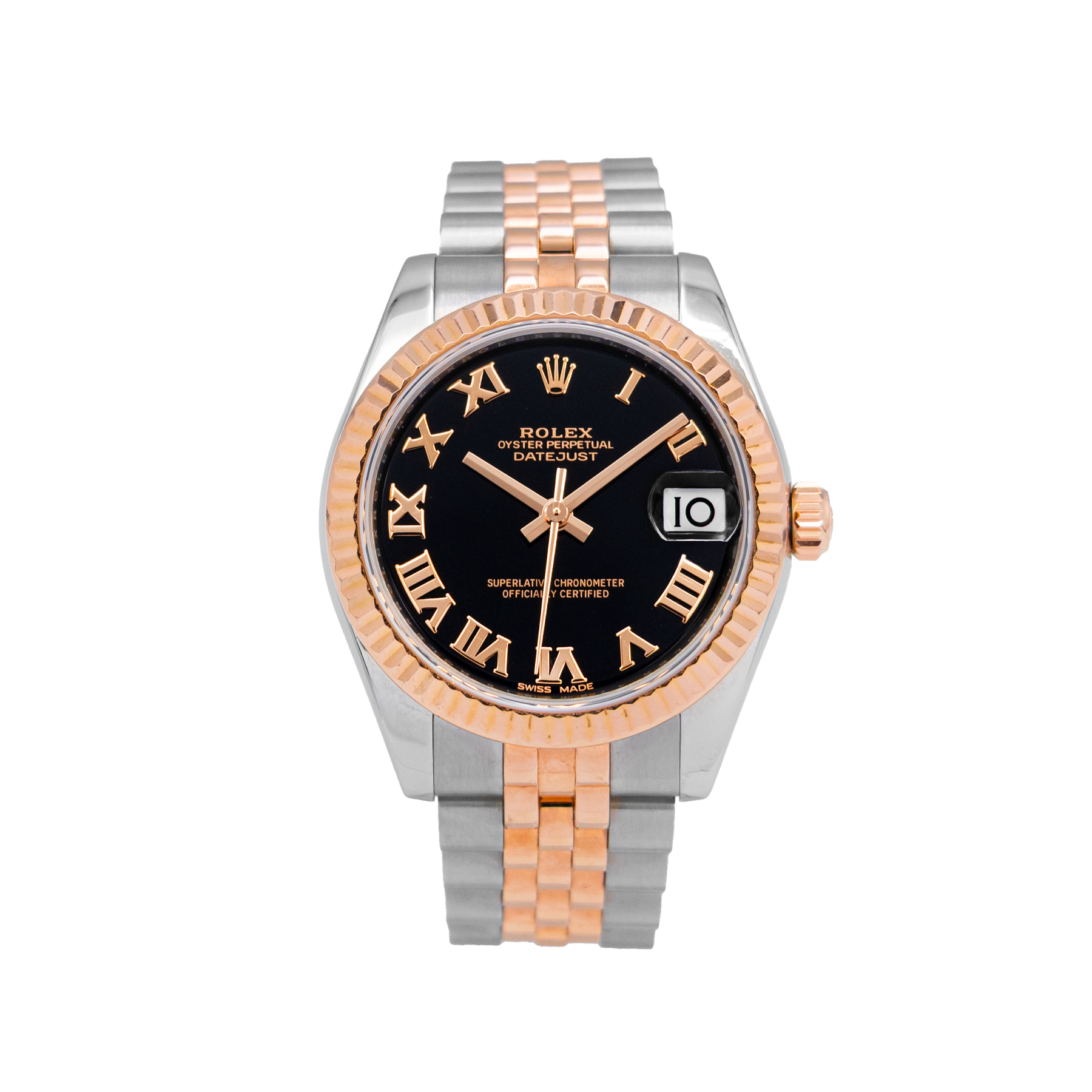 Rolex Datejust 31mm 178271-0006 Black Roman Dial Everose Gold - 2017