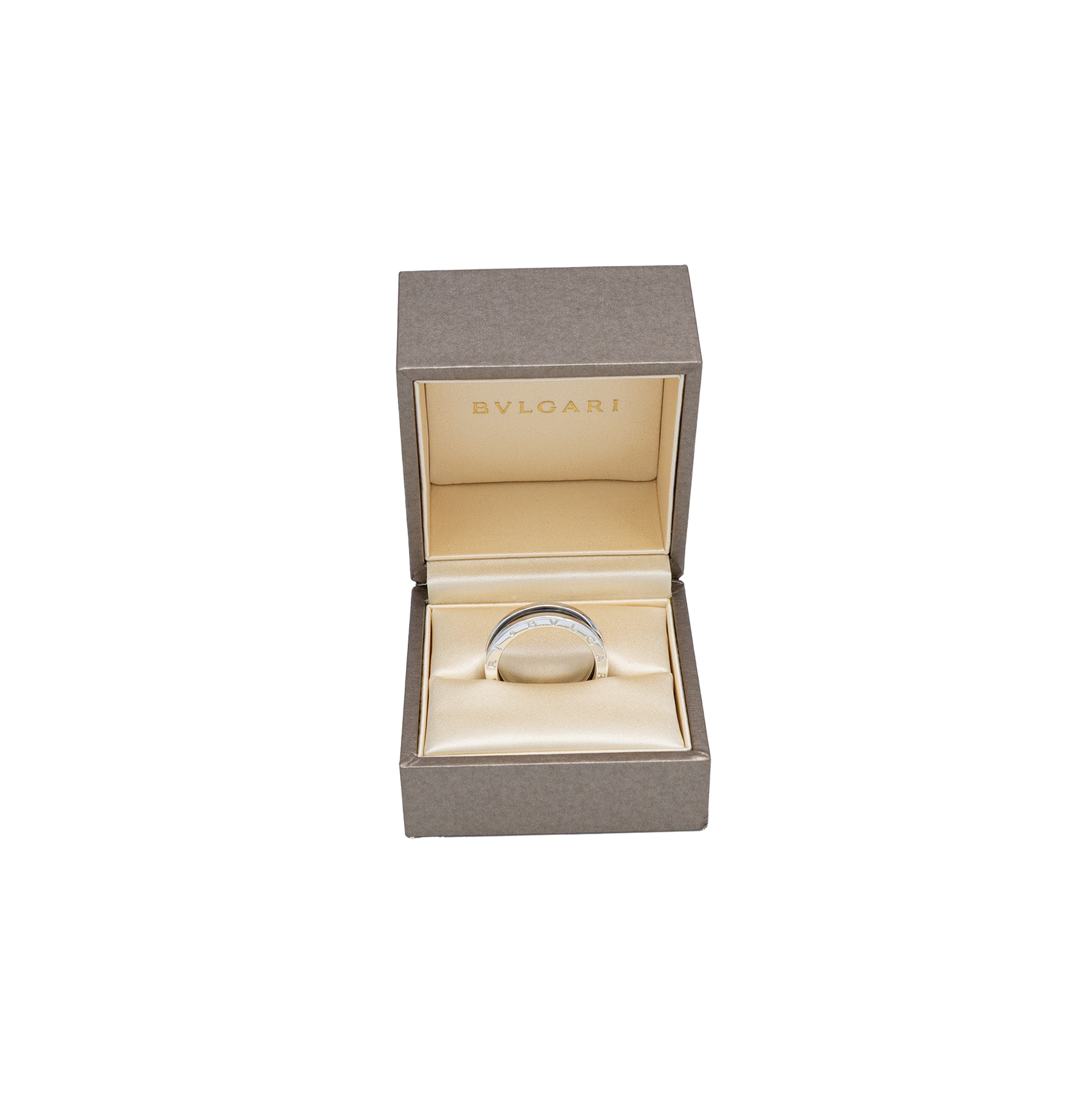 Bvlgari B.Zero1 Save The Children Sterling Silver Ring With Black Ceramic Inlay - Size 63