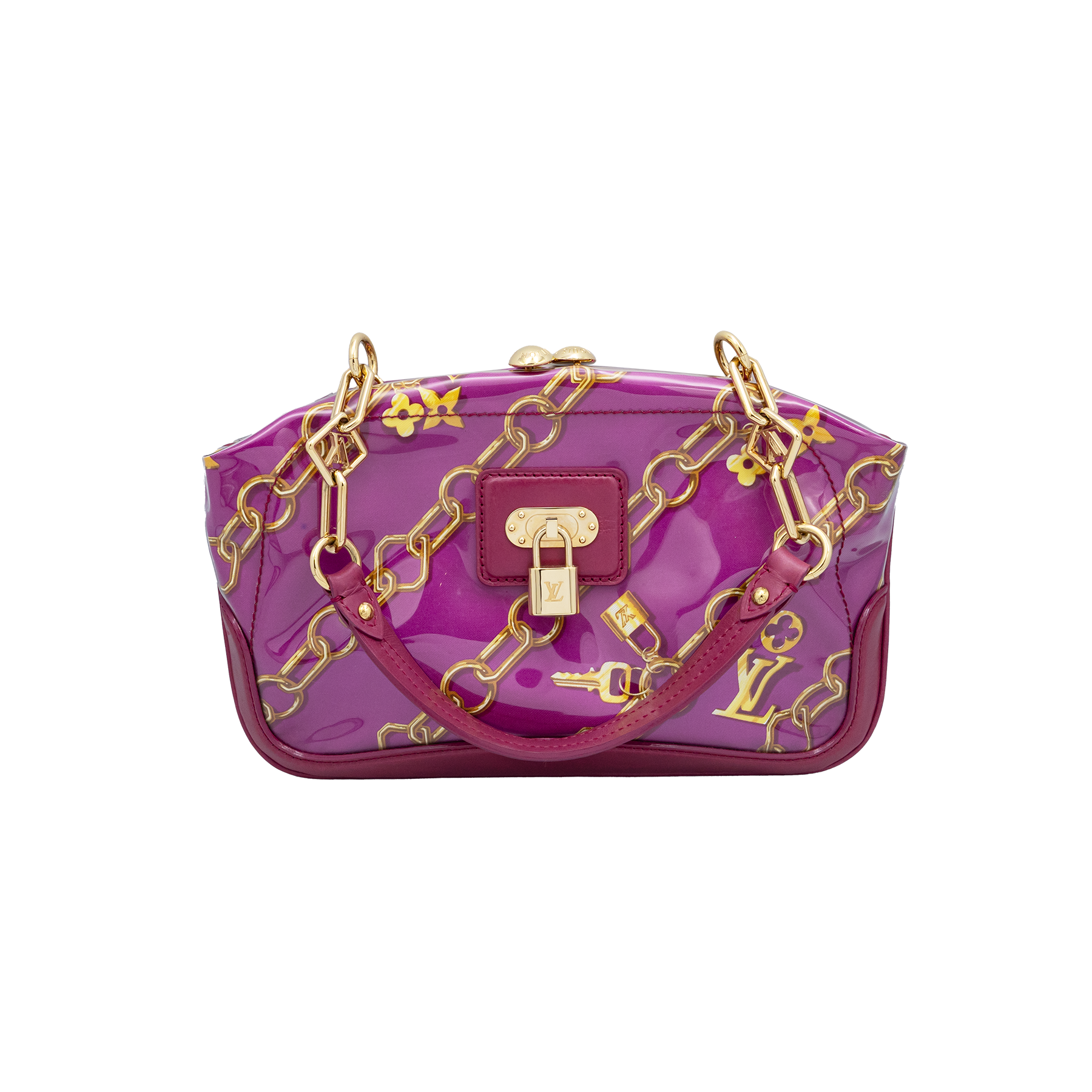 Louis Vuitton Monogram Charm Pochette Accessories in Fuscia Vinyl