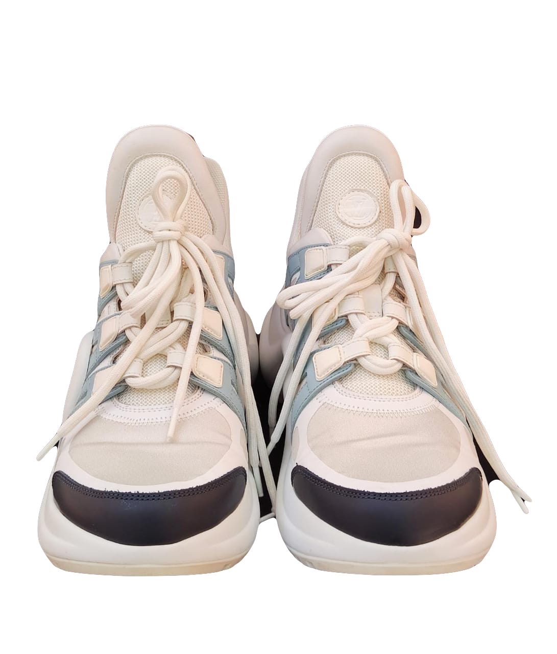 LOUIS VUITTON MULTICOLOR NYLON AND LEATHER ARCHLIGHT LOW TOP SNEAKERS GO 0128 37.5 My Store