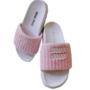 MIU MIU WHITE PINK LOGO SLIDES 36 My Store