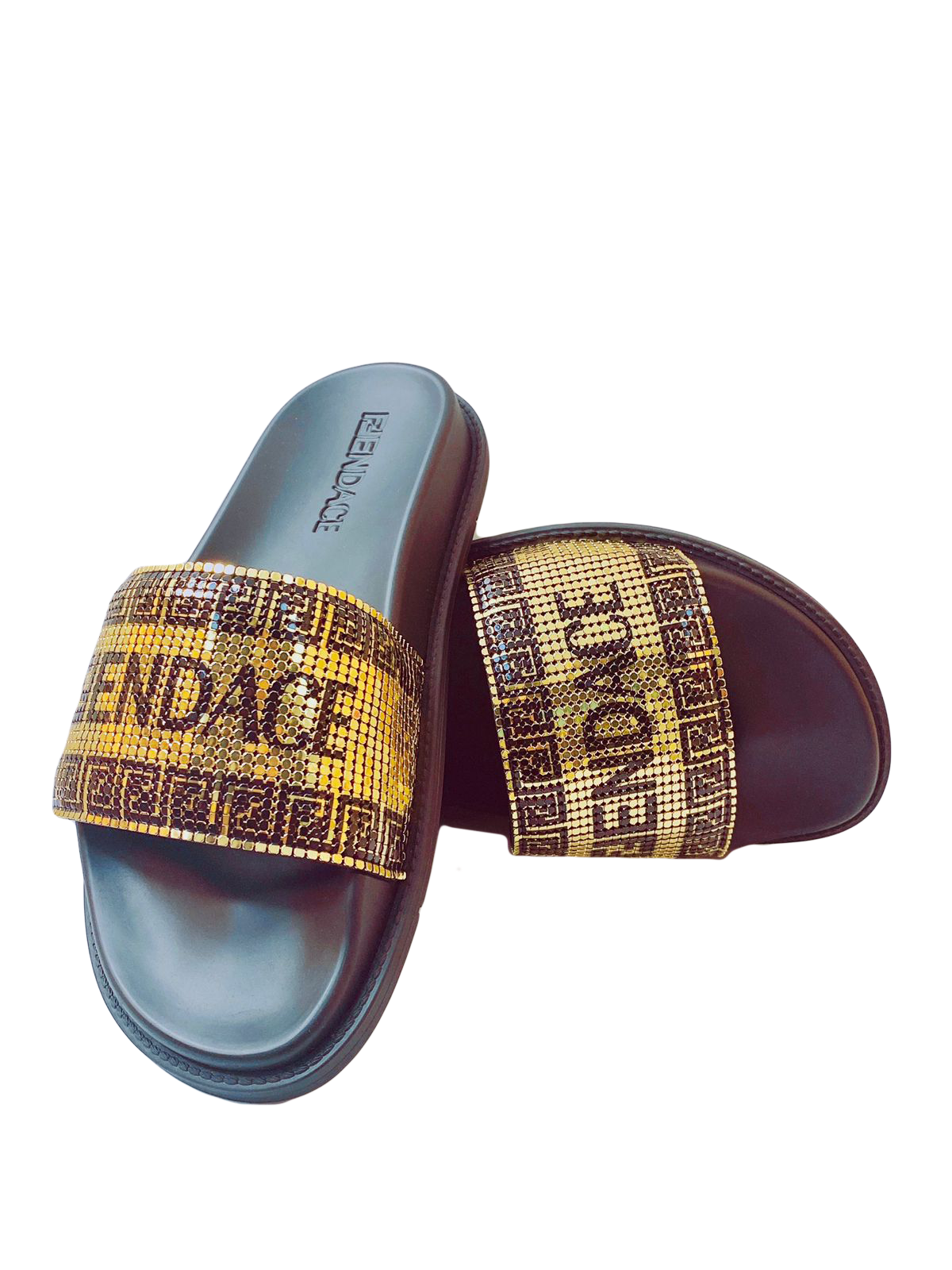 FENDI X VERSACE BLACK GOLD FENDACE SLIDE 37 My Store