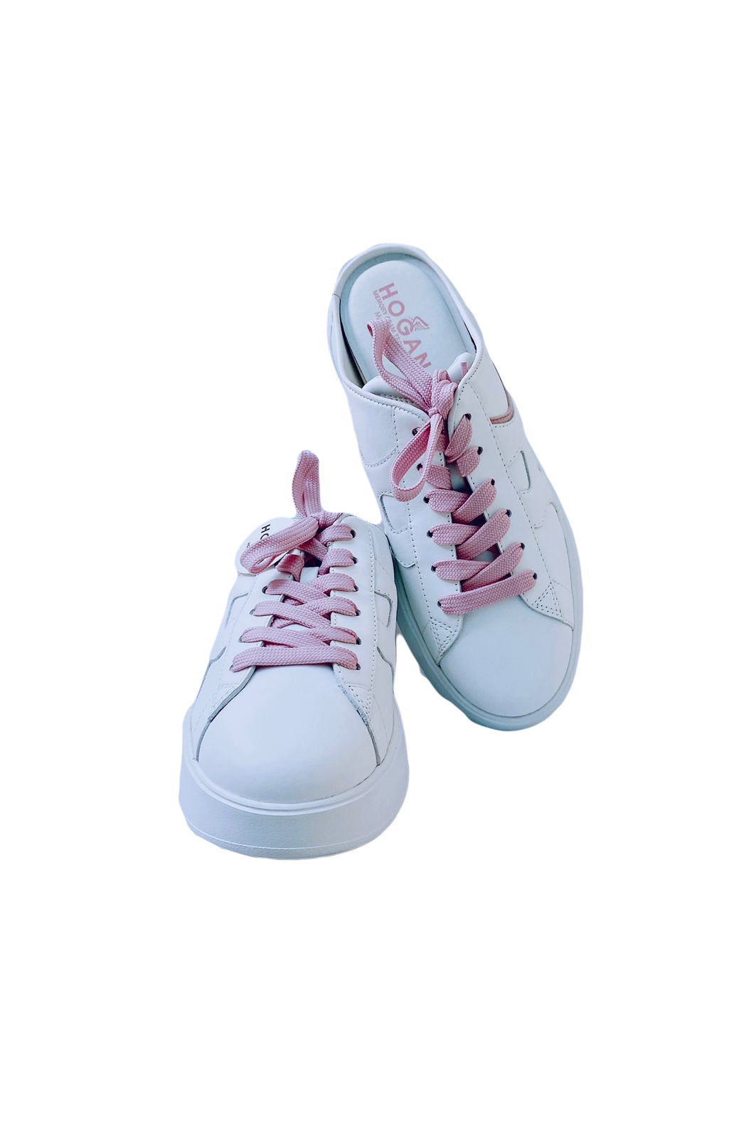 HOGAN WHITE PINK LACE PANELLED SLIP ON SNEAKERS 36.5 My Store