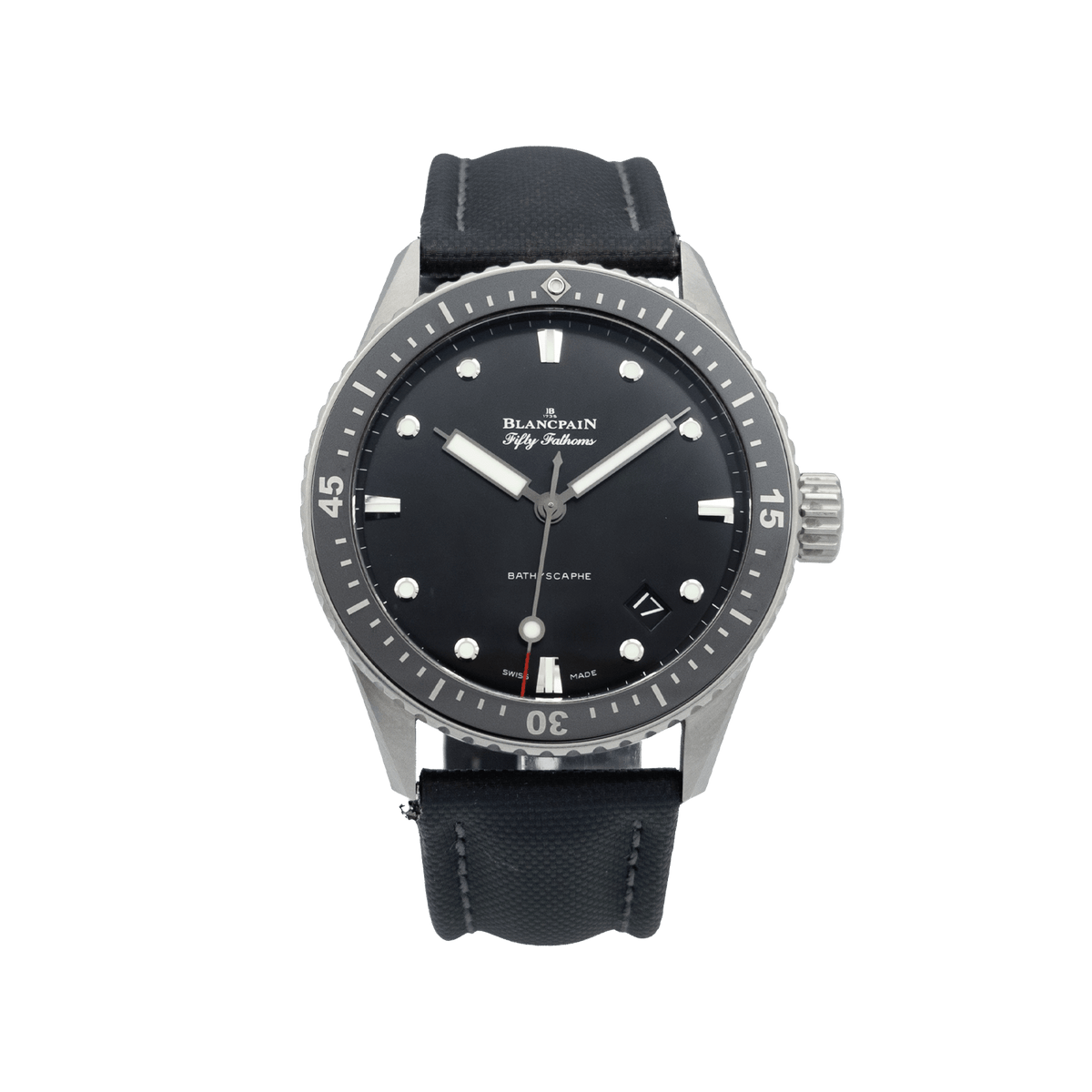 Blancpain 5000-1230-B52A 43mm Fifty Fathoms Bathyscaphe Black Dial