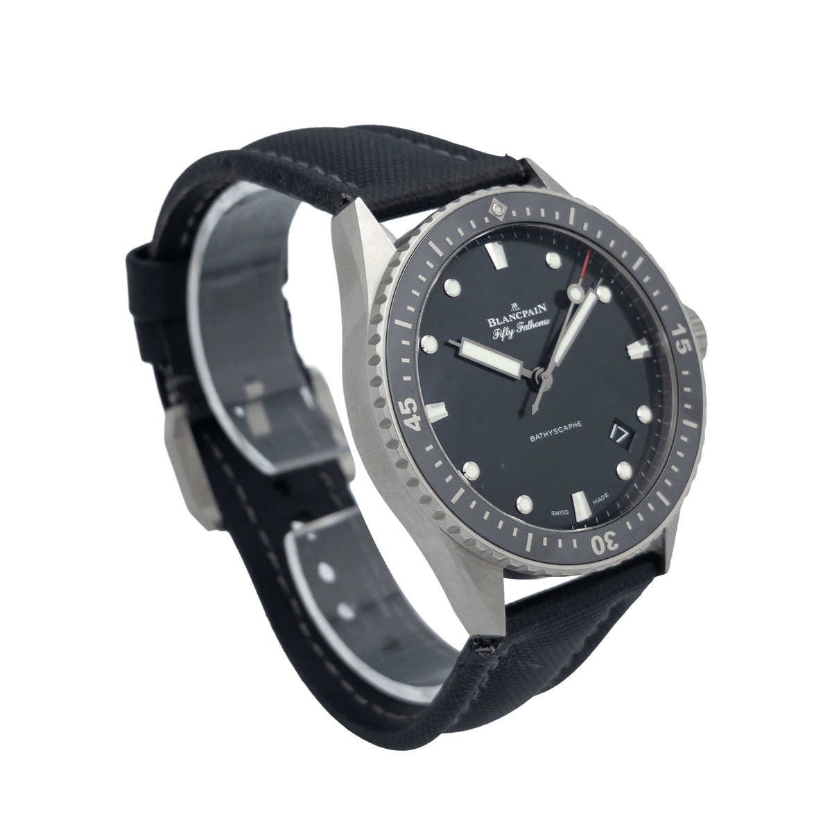 Blancpain 5000-1230-B52A 43mm Fifty Fathoms Bathyscaphe Black Dial