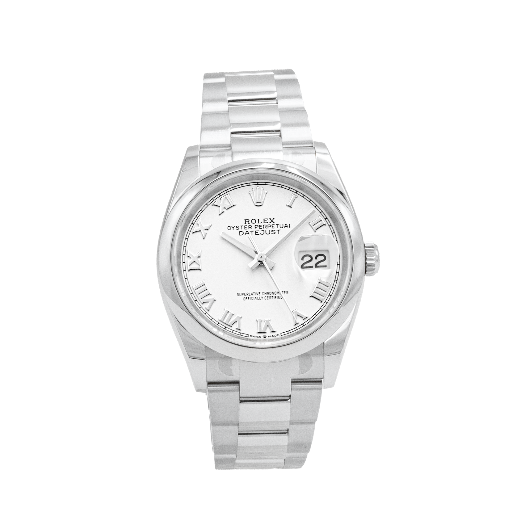 Rolex 126200 Datejust 36mm - White Roman Dial - 2024 - Unworn My Store
