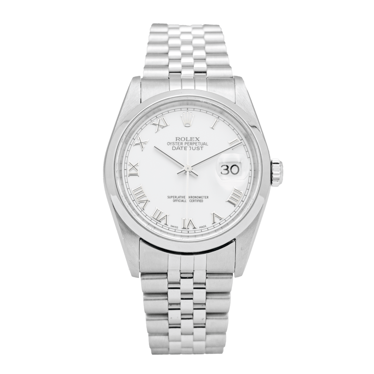 Rolex 16200 36mm Datejust White Roman Dial - 2005