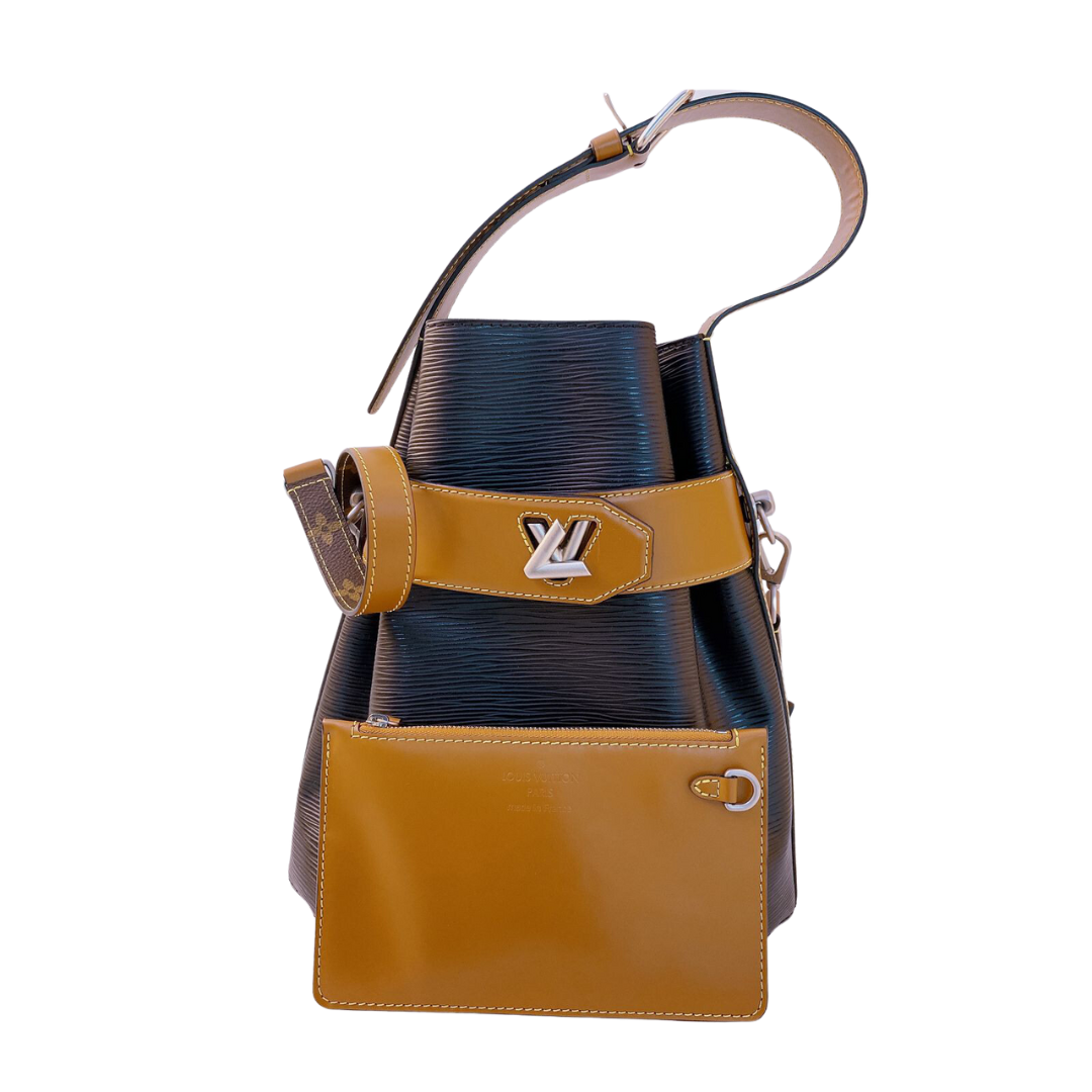 LOUIS VUITTON - BLACK EPI LEATHER TWIST BUCKET BAG - FL3198
