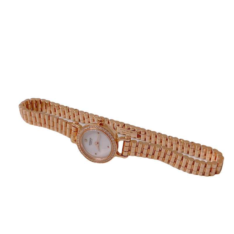 Hermes DIAMOND-SET ROSE GOLD FAUBOURG WATCH 15MM