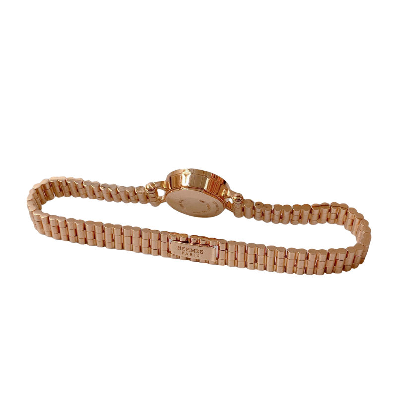 Hermes DIAMOND-SET ROSE GOLD FAUBOURG WATCH 15MM