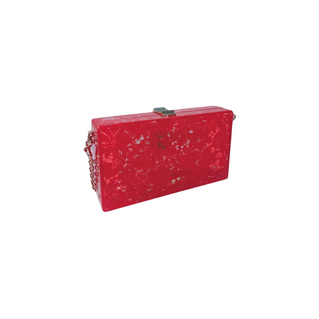 DOLCE GABBANA - PLEXIGLASS LACE DOLCE CLUTCH