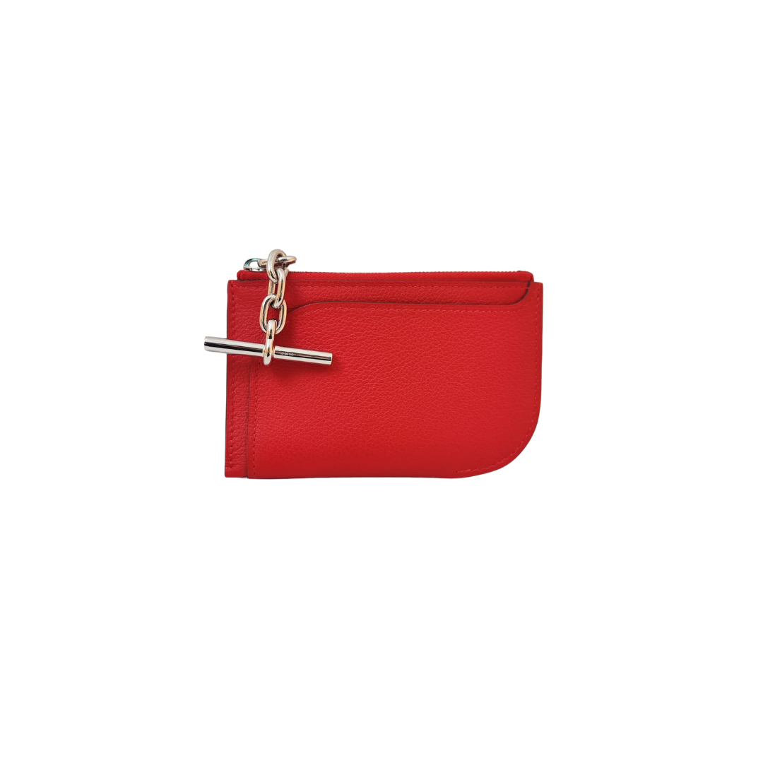 Hermes - RED EVERCOLOUR STRAP CARD HOLDER