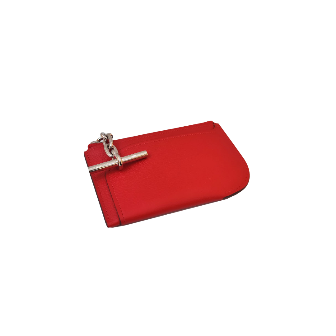 Hermes - RED EVERCOLOUR STRAP CARD HOLDER