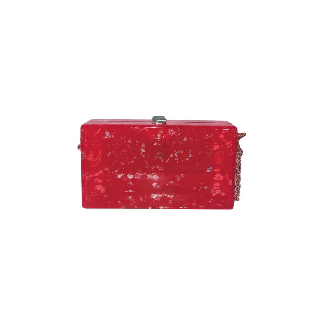 DOLCE GABBANA - PLEXIGLASS LACE DOLCE CLUTCH