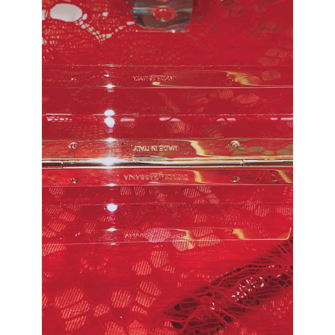 DOLCE GABBANA - PLEXIGLASS LACE DOLCE CLUTCH