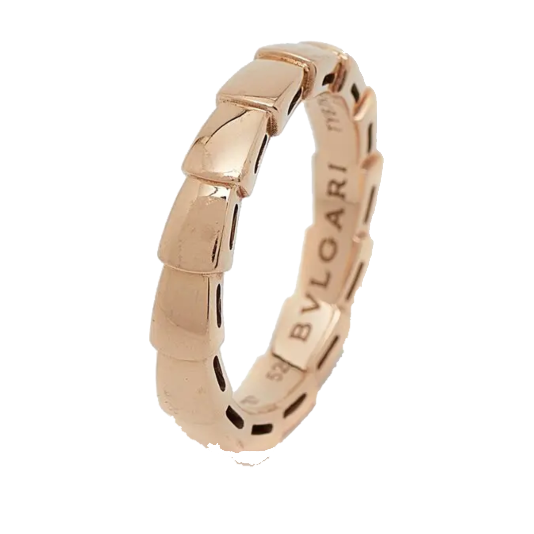 Bvlgari Serpenti Viper Ring 18K Rose Gold - Size 55 