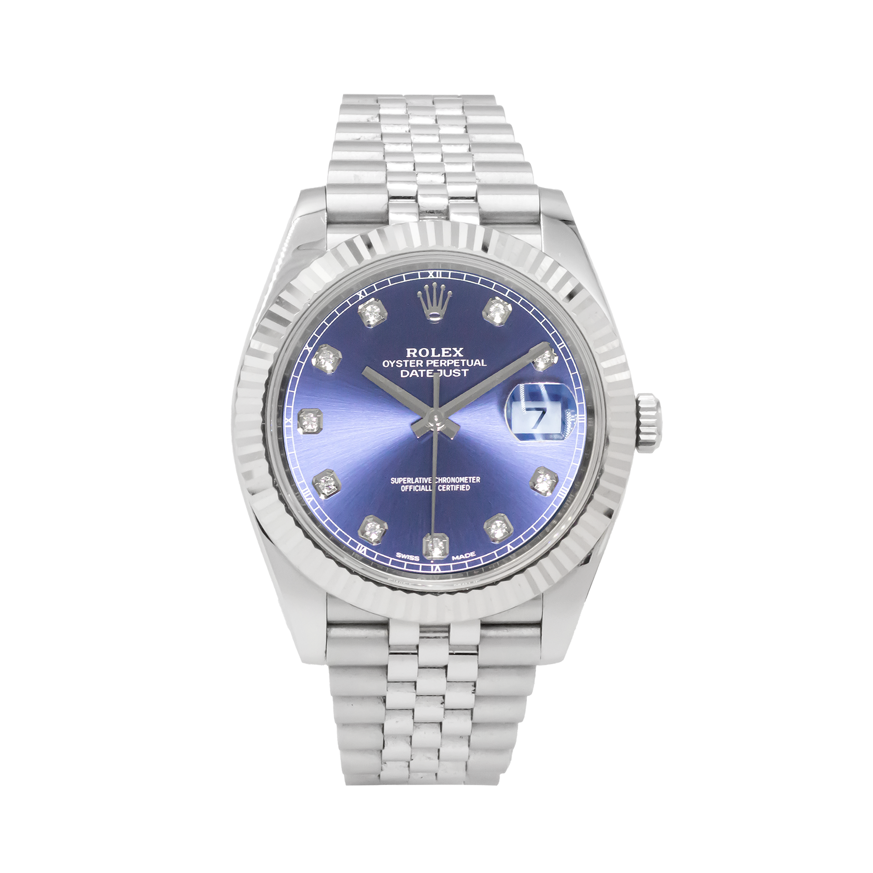 Rolex 126334 Datejust 41 Blue Diamond Dial - 2019 Full Set