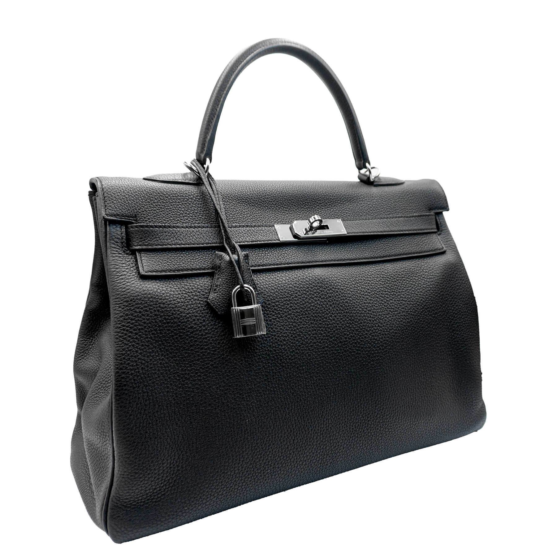 Hermes - BLACK TOGO LEATHER KELLY PHW BAG 35