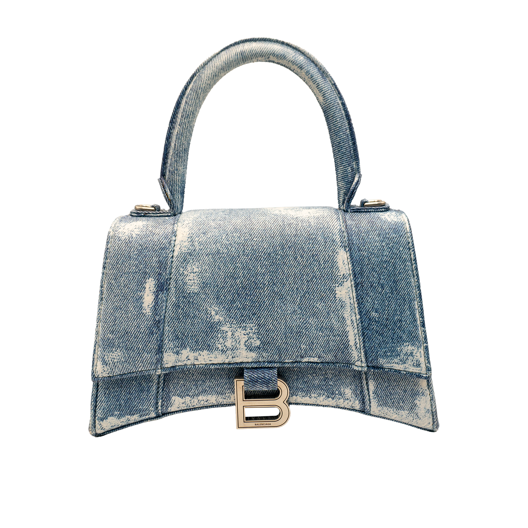 BALENCIAGA - Small Hourglass Cotton Denim Bag