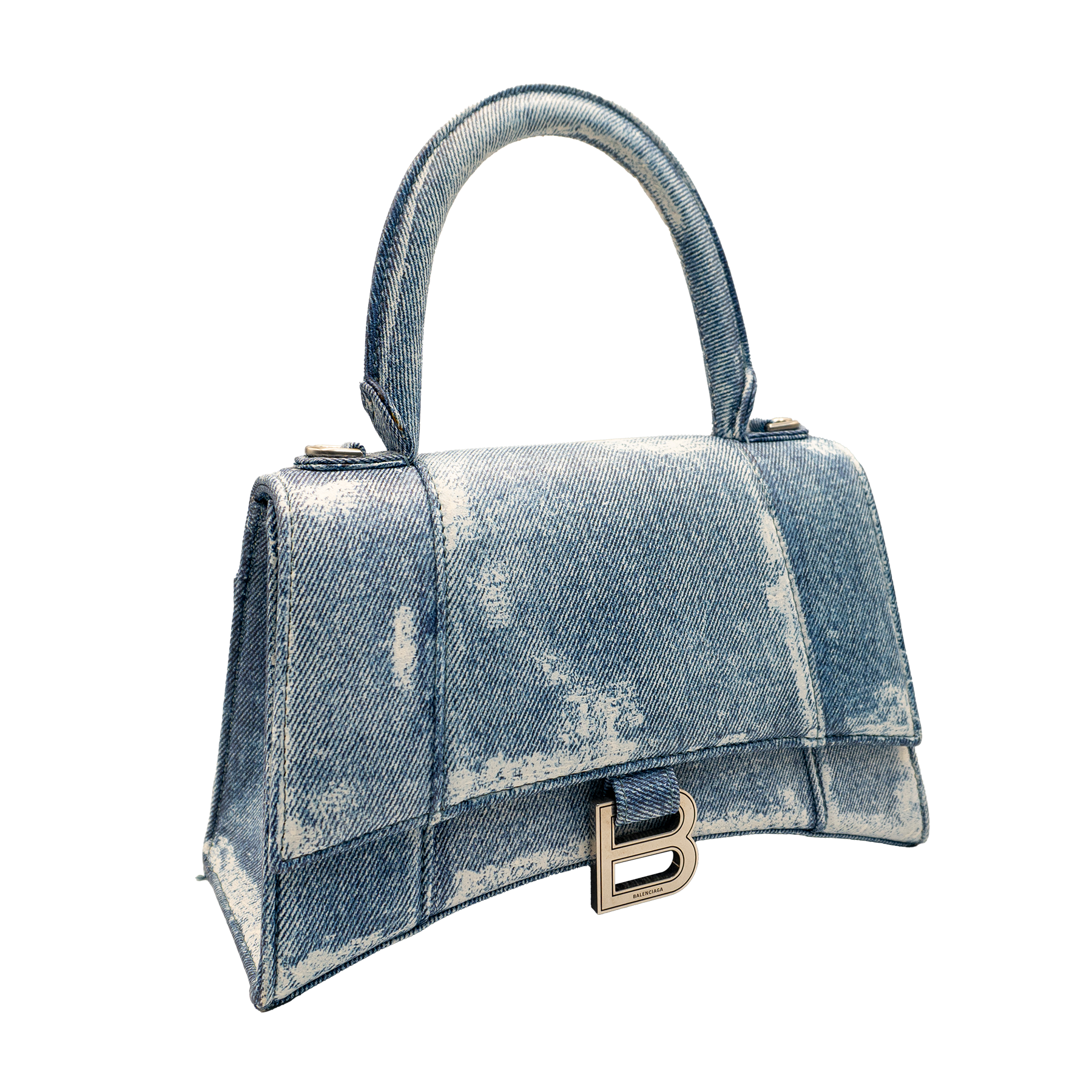 BALENCIAGA - Small Hourglass Cotton Denim Bag