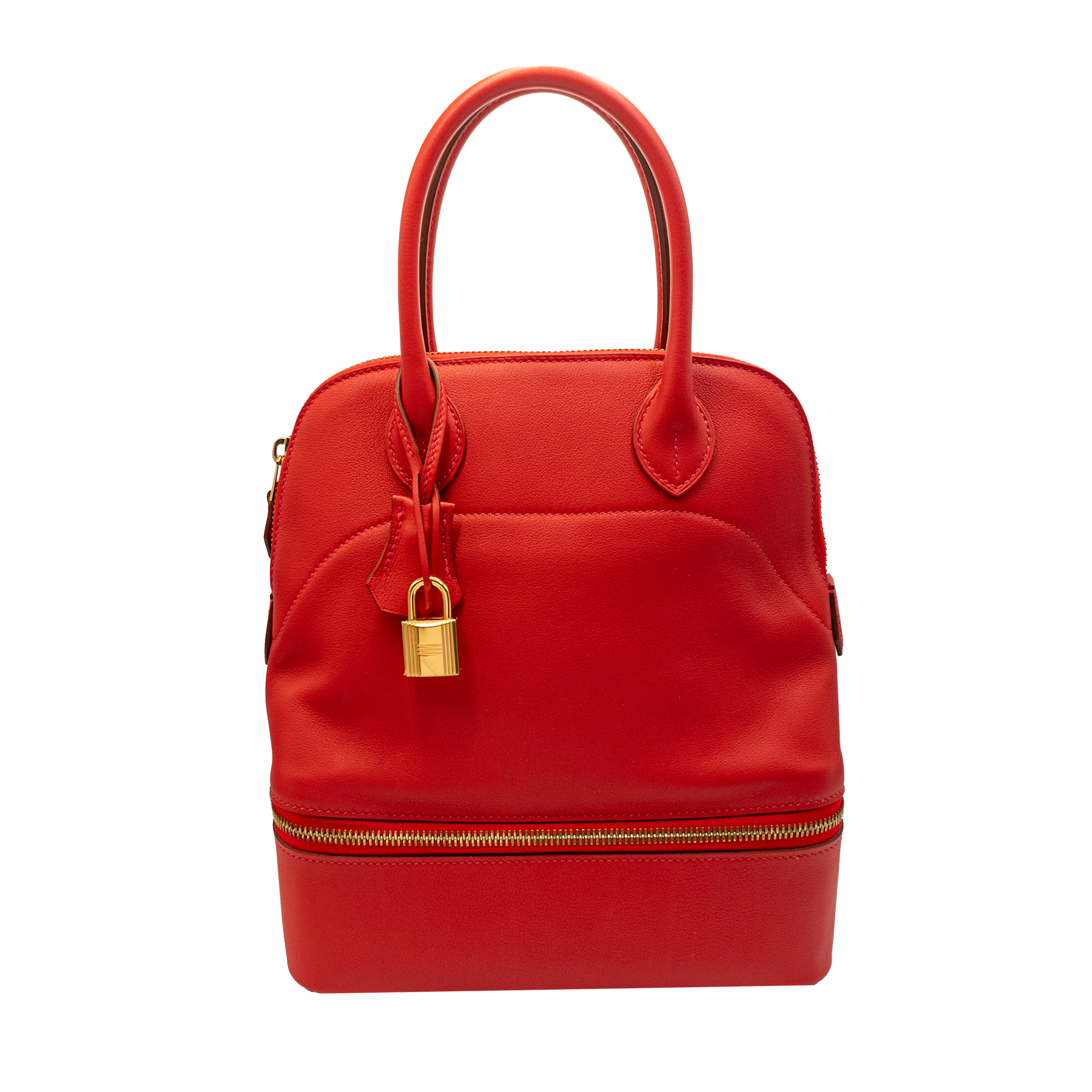 HERMES VERMILLON SWIFT LEATHER BOLIDE SECRET