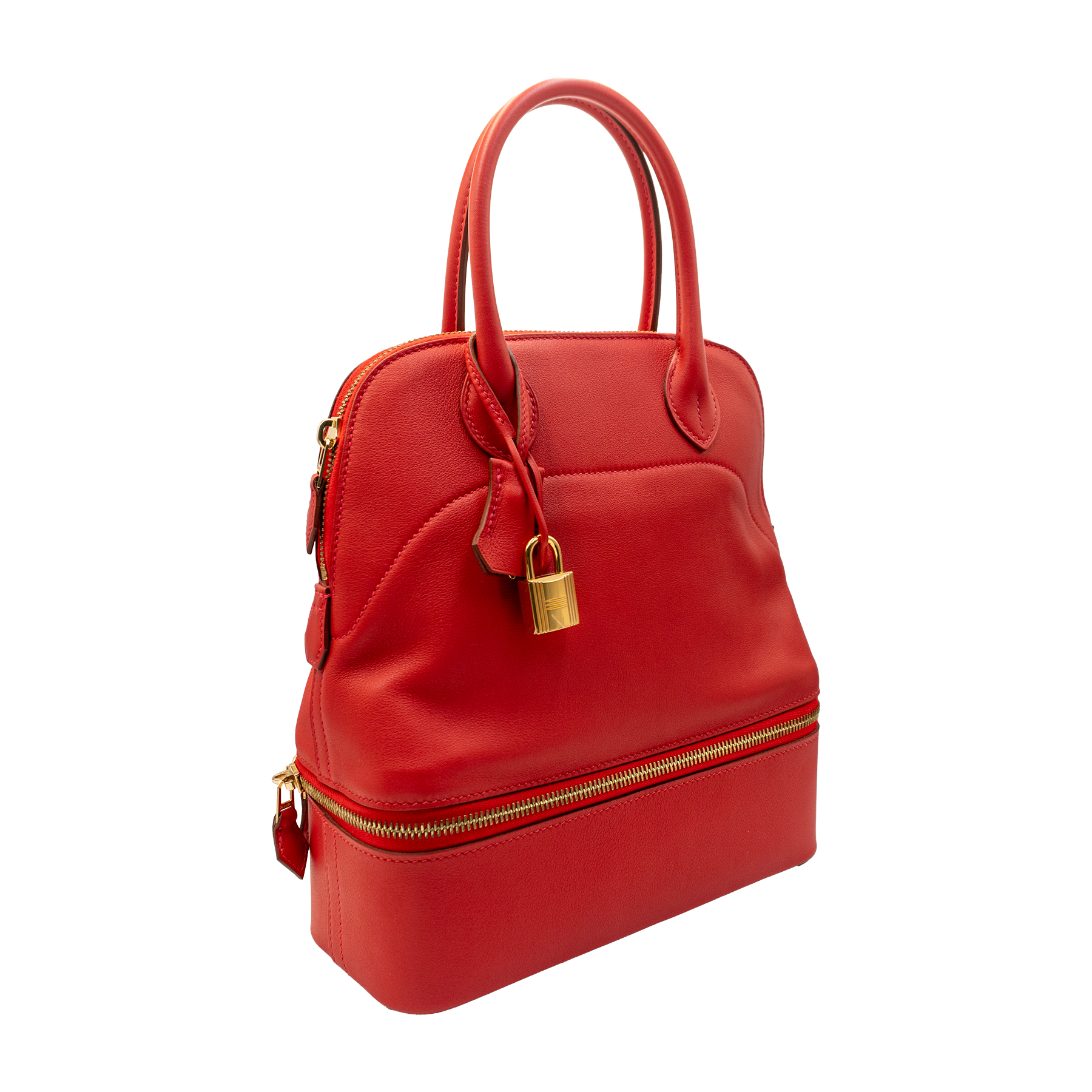 HERMES VERMILLON SWIFT LEATHER BOLIDE SECRET