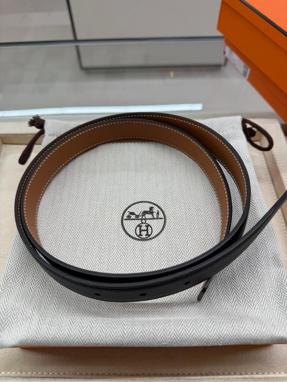 Hermes Reversible Slim Belt Only 