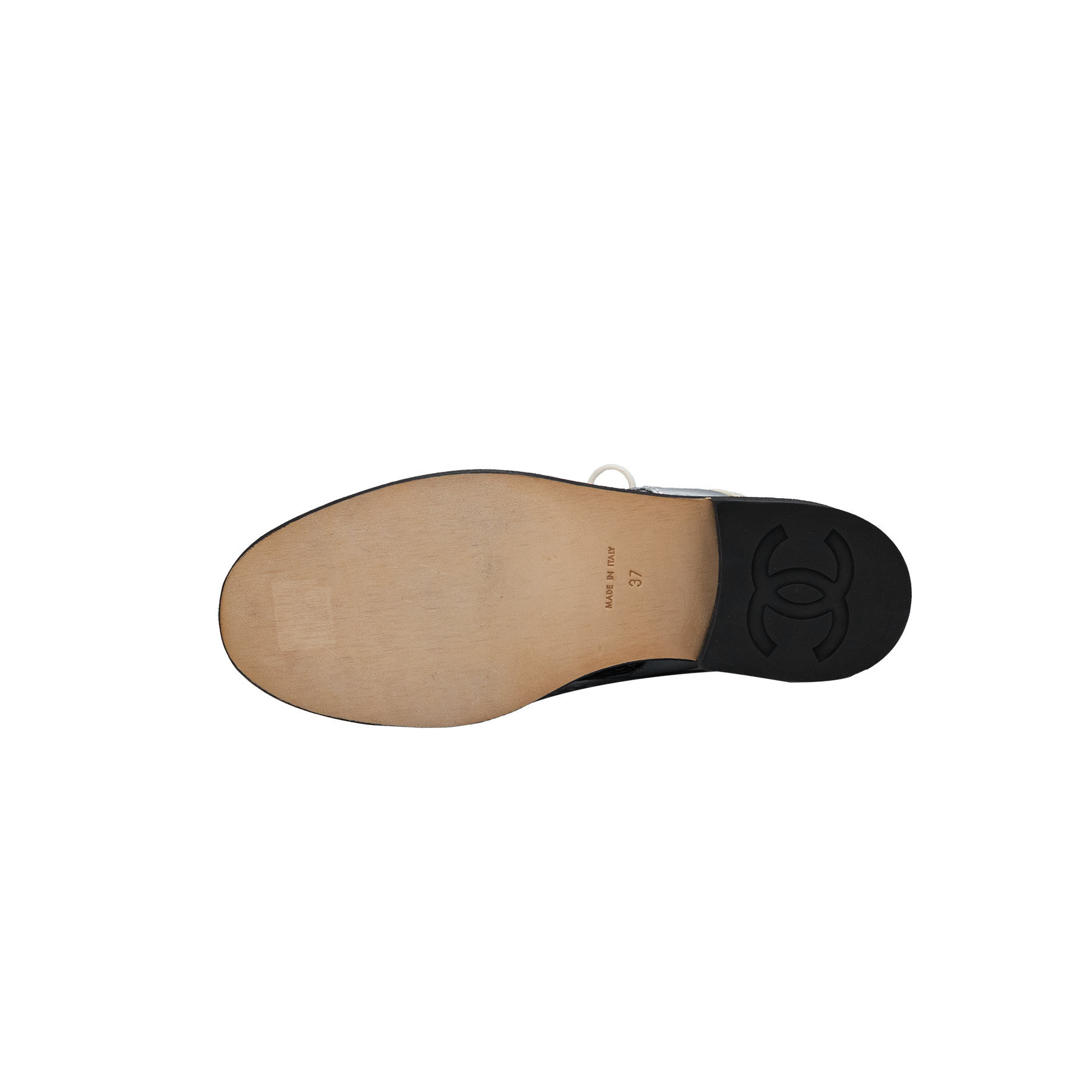 Chanel Patent Leather And Foil Lazer Cut Cuba Cruise Oxford Mules 