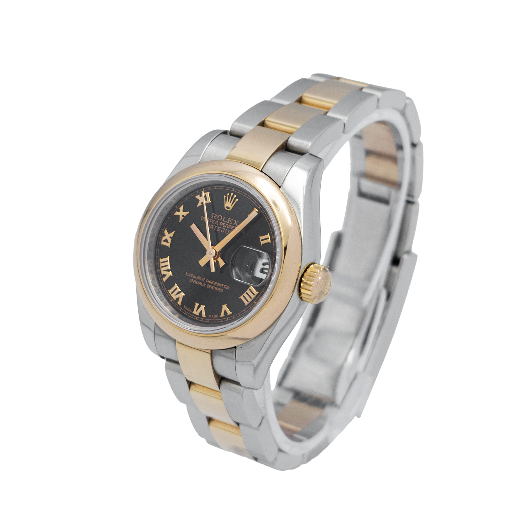 Rolex Datejust 28mm 178241 Sunburst Black Roman Dial 