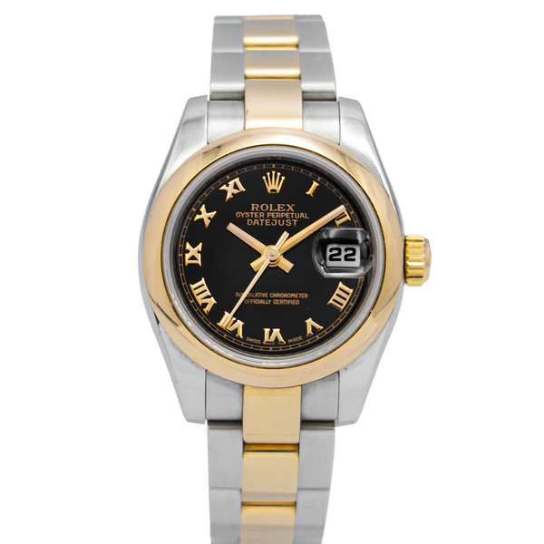 Rolex Datejust 28mm 178241 Sunburst Black Roman Dial 